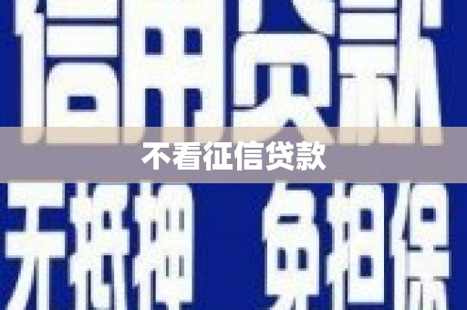 会理不看征信贷款