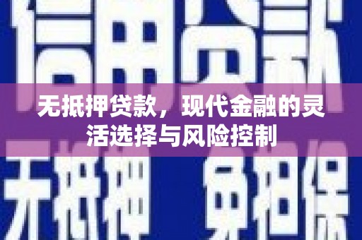 上街无抵押贷款，现代金融的灵活选择与风险控制