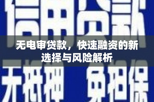 士林无电审贷款，快速融资的新选择与风险解析