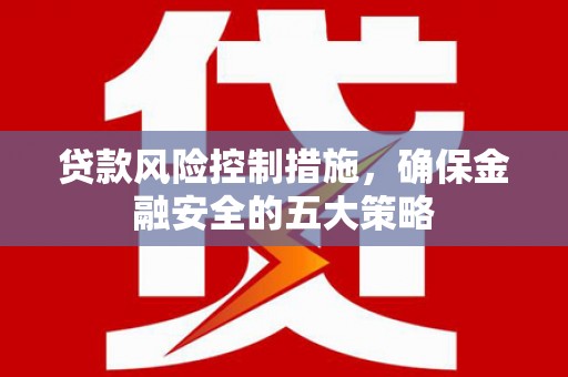 高平贷款风险控制措施，确保金融安全的五大策略